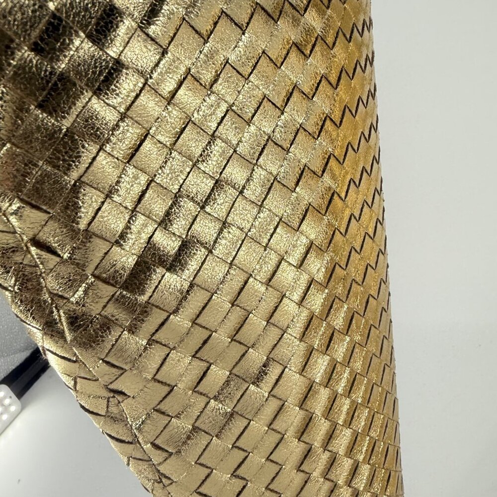 INC Gold Woven Metallic Knee-High Stiletto Boots Womens SIZE 7 - Picture 4 of 8
